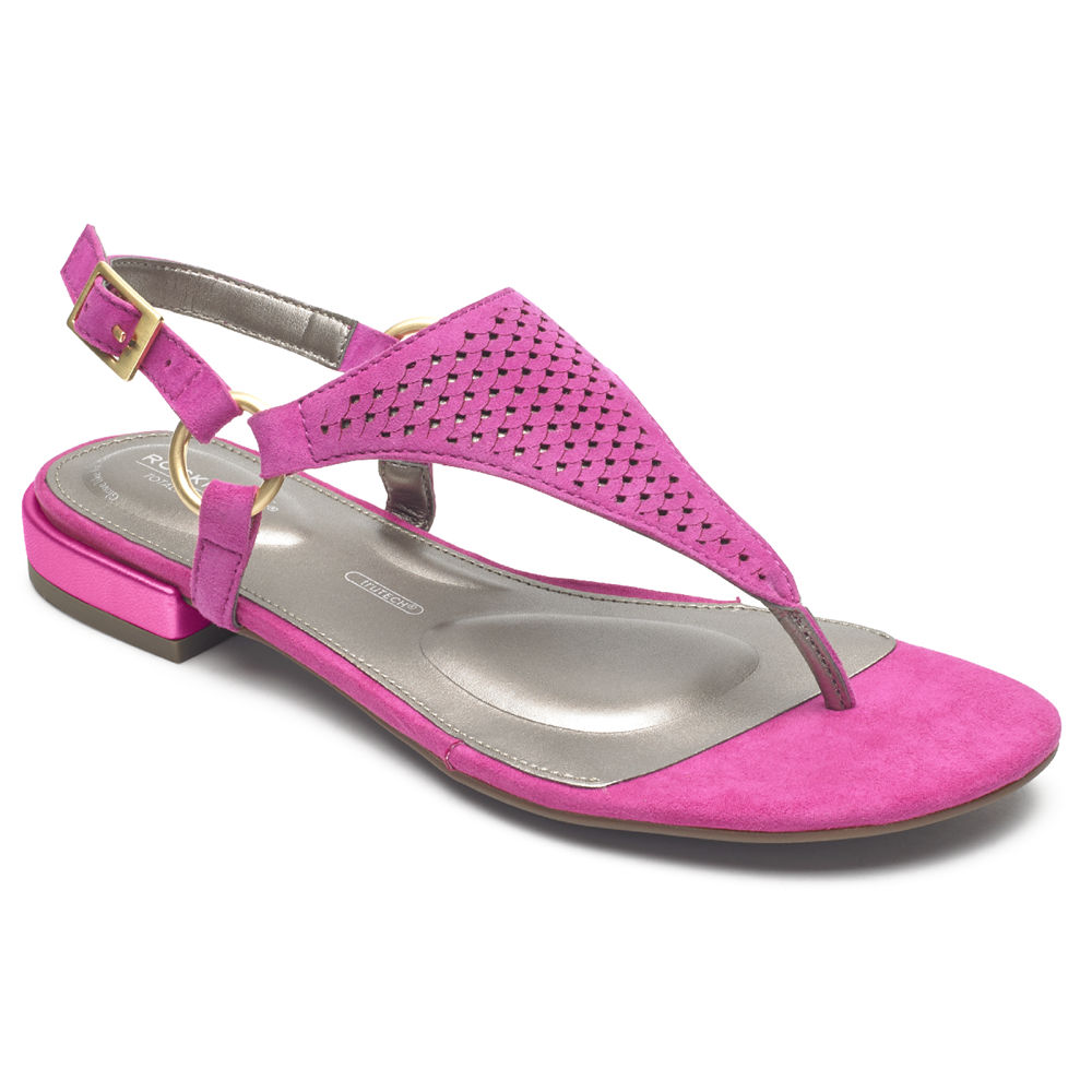 Sandalias Rockport Mujer Mexico - Total Motion Zosia Thong Rosas - WOZQH5692